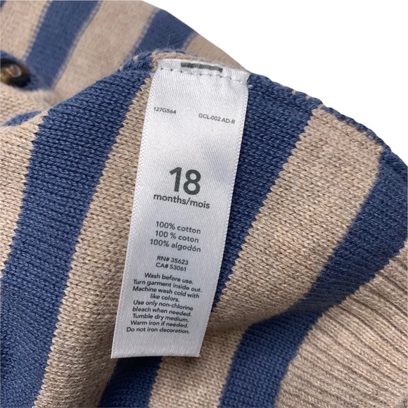 Carter’s 18m knit sweater of beige and navy blue. EUC - Picture 4 of 5